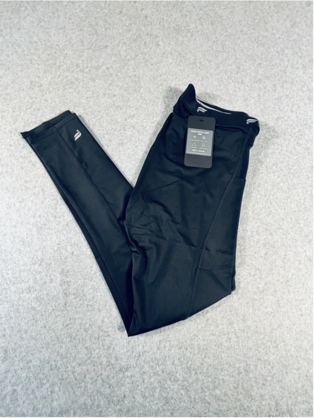 NWT Fabletics The Baselayer Full Length Tight Mens Large Black Compression